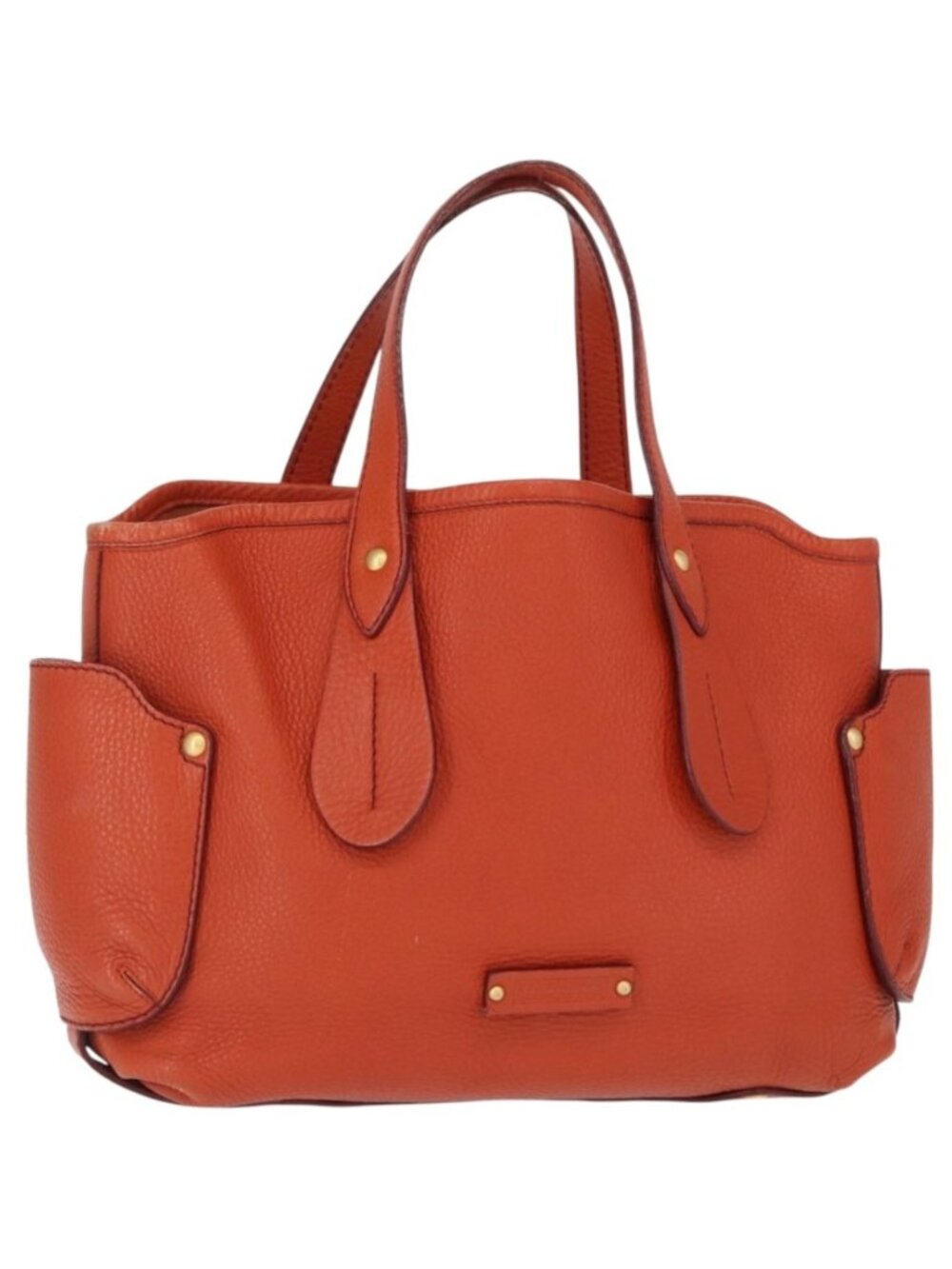 Salvatore Ferragamo Tote Bag Leather Orange Gold